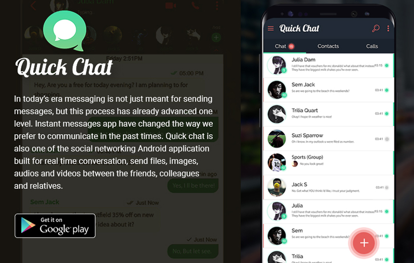 QuickChat- Free Chat, Messaging & Calling App screenshot 1